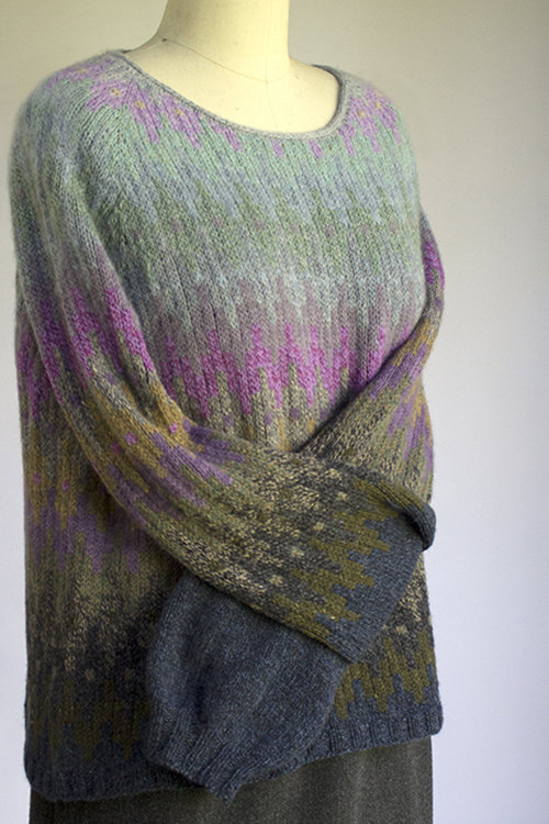 Sunday Knits, Chiaro Scuro, stranded, marl, pullover, knitting pattern, raglan