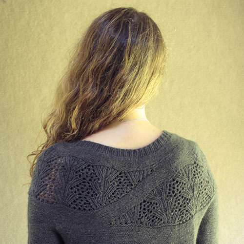 first date pullover knitting pattern, short rows, lace