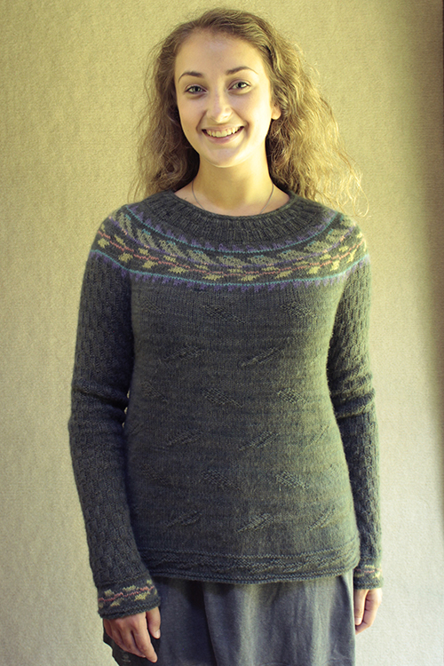 Sunday Knits, Gelica's Birds, cashmere, pullover, knitting pattern, raglan, cable decreases