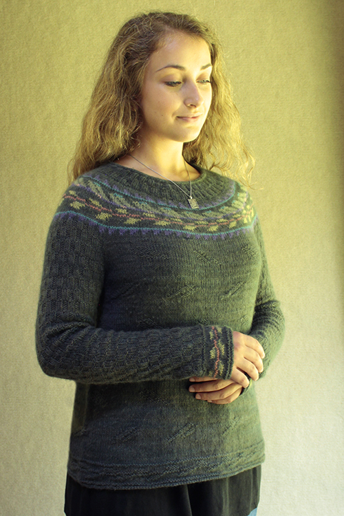 thornapple pullover knitting pattern, twisted ribs