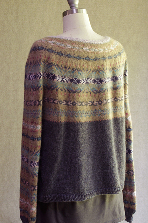 juneau pullover knitting pattern, twisted ribs