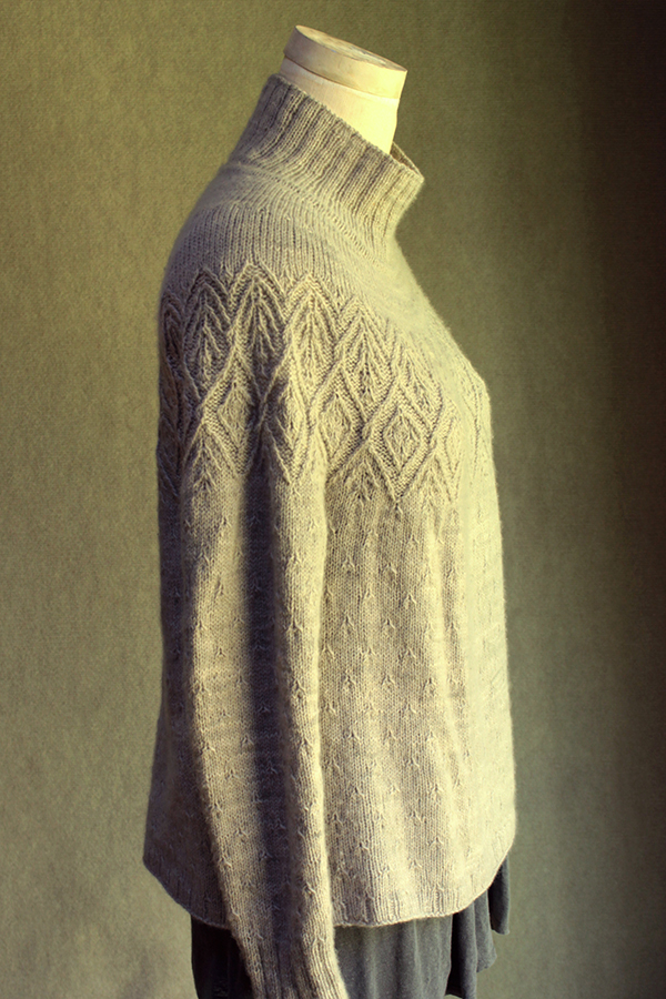 thornapple pullover knitting pattern, twisted ribs