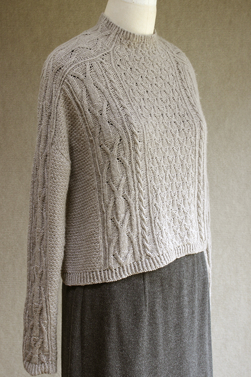 wickerwood pullover knitting pattern, twisted ribs