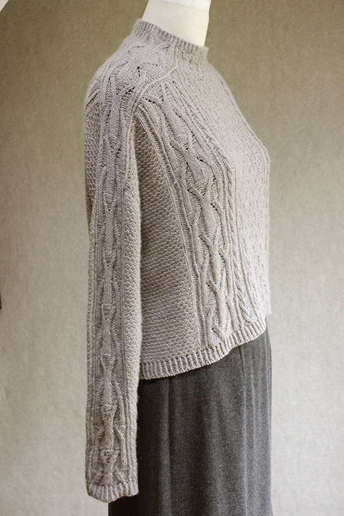 wickerwood pullover knitting pattern, twisted ribs